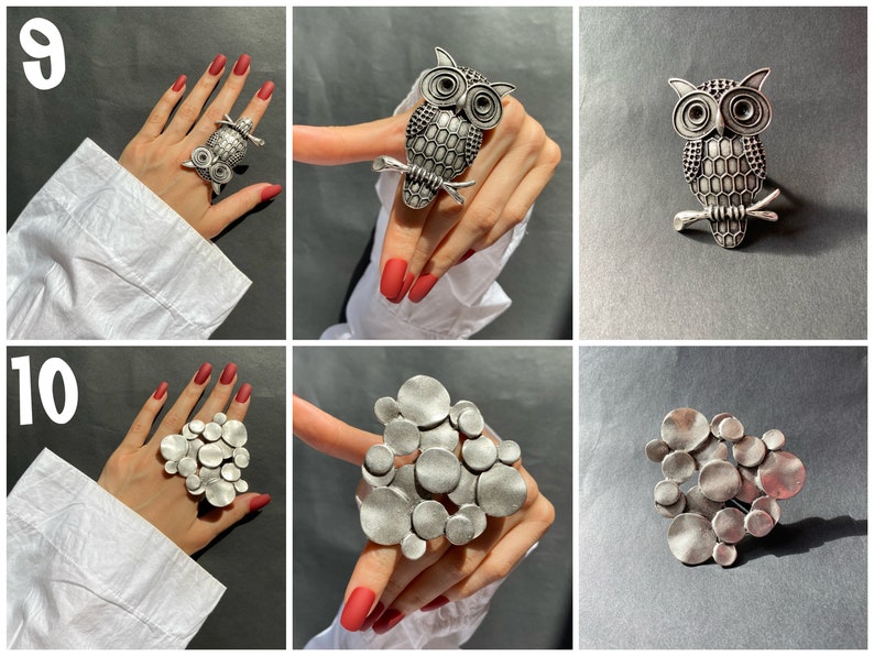 Silver Statement Rings Big Rings Oversize Ring Handmade Etsy