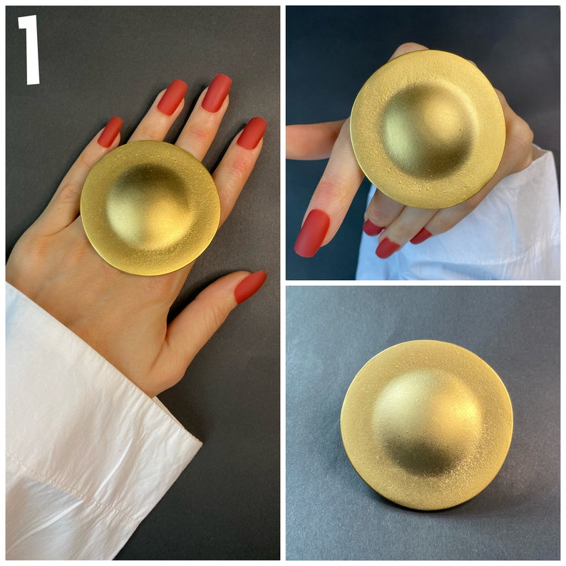 Gold Statement Rings Oversize Rings Adjustable Large Rings Etsy