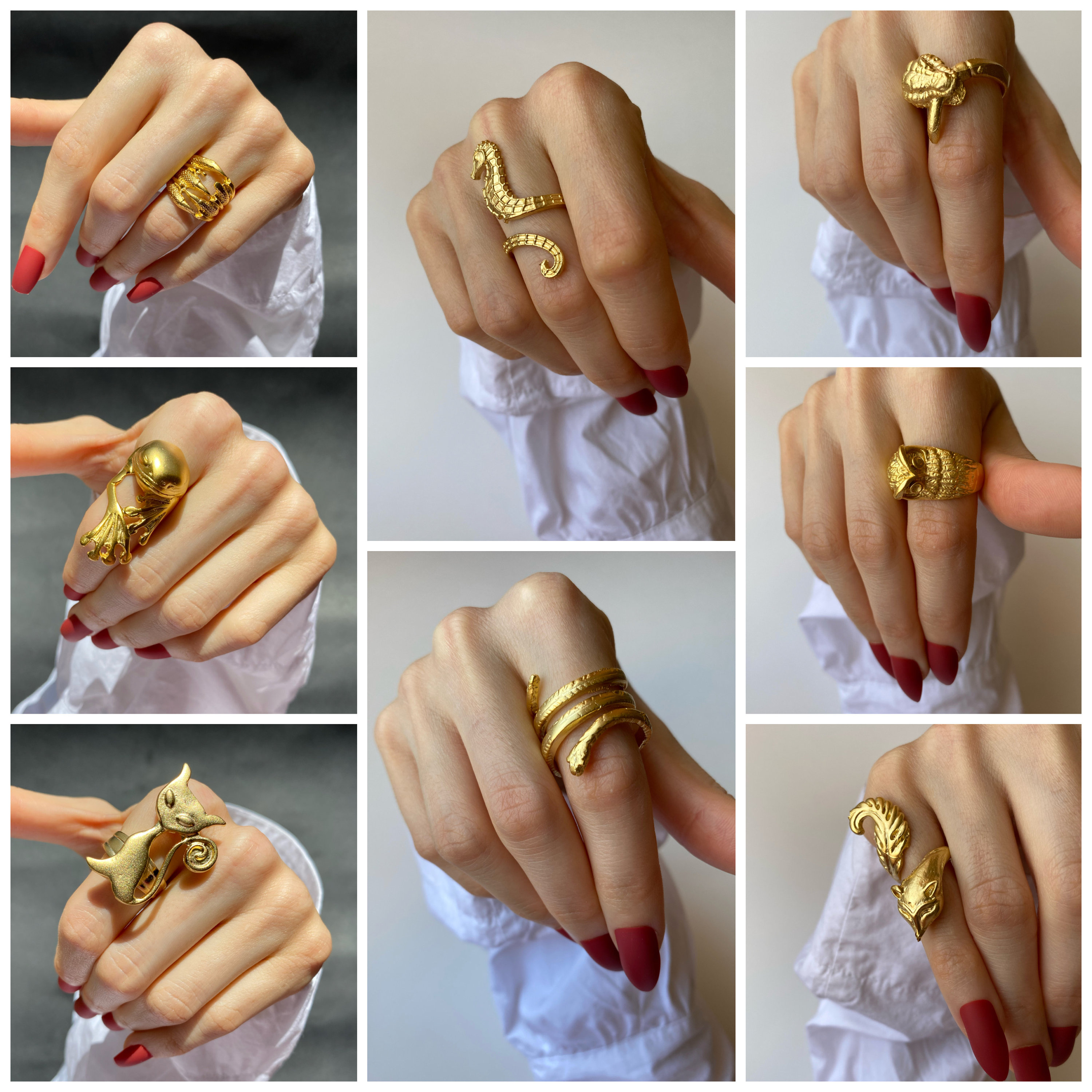 Gold Statement Ringe Verstellbare Ringe Boho Style Gold Ring Langer Ring Geometrischer Ring Tier Ring Fur Frauen Etsy