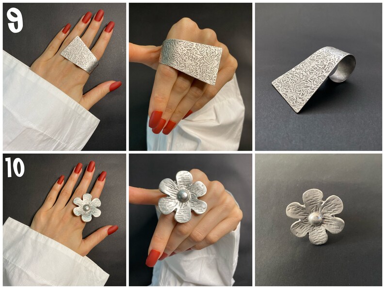 Silver Statement Rings Big Rings Oversize Ring Handmade Etsy