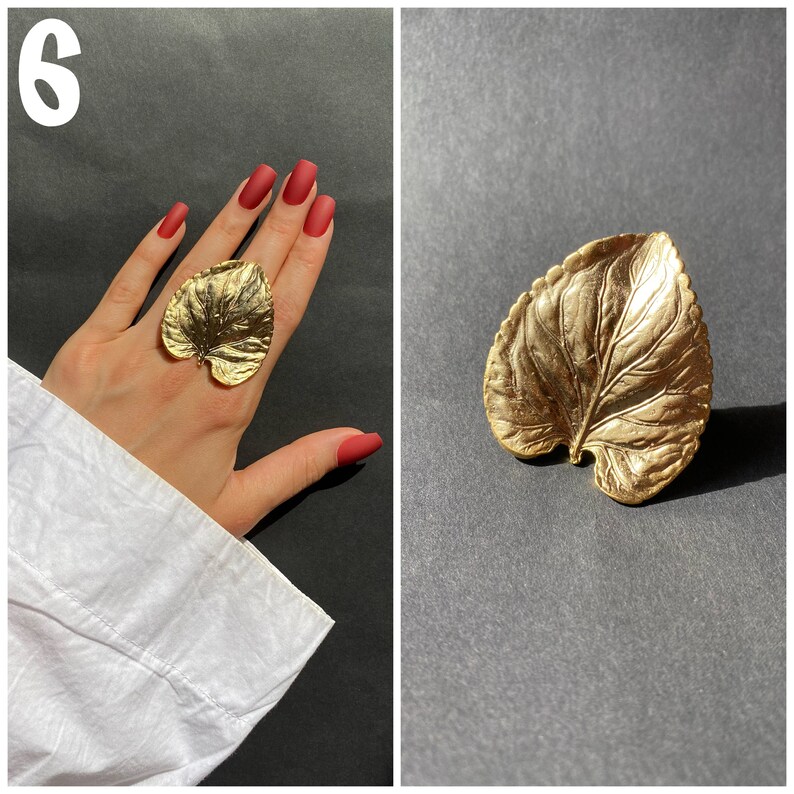 Gold Statement Rings Adjustable Rings Boho Style Gold Ring Etsy