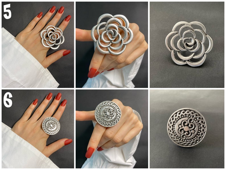 Silver Statement Rings Big Rings Oversize Ring Handmade Etsy