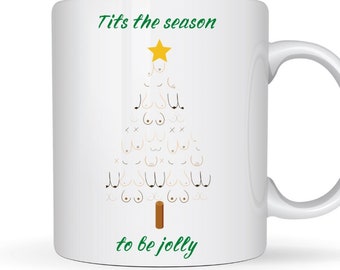 Boobie mug, boobie gifts, gift for breastfeeding, boobie Christmas, gift for wife, rude Christmas gift, Christmas mug, Christmas boobie mug