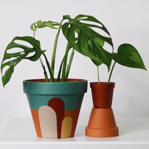 Customisable hand painted terracotta plant pot
