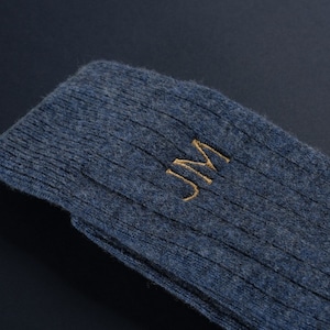 Personalised Monogram Wool socks, Winter Cashmere Socks, Father Gifts, Groomsman Socks with Name, Custom Initials Wedding socks, Dad gift