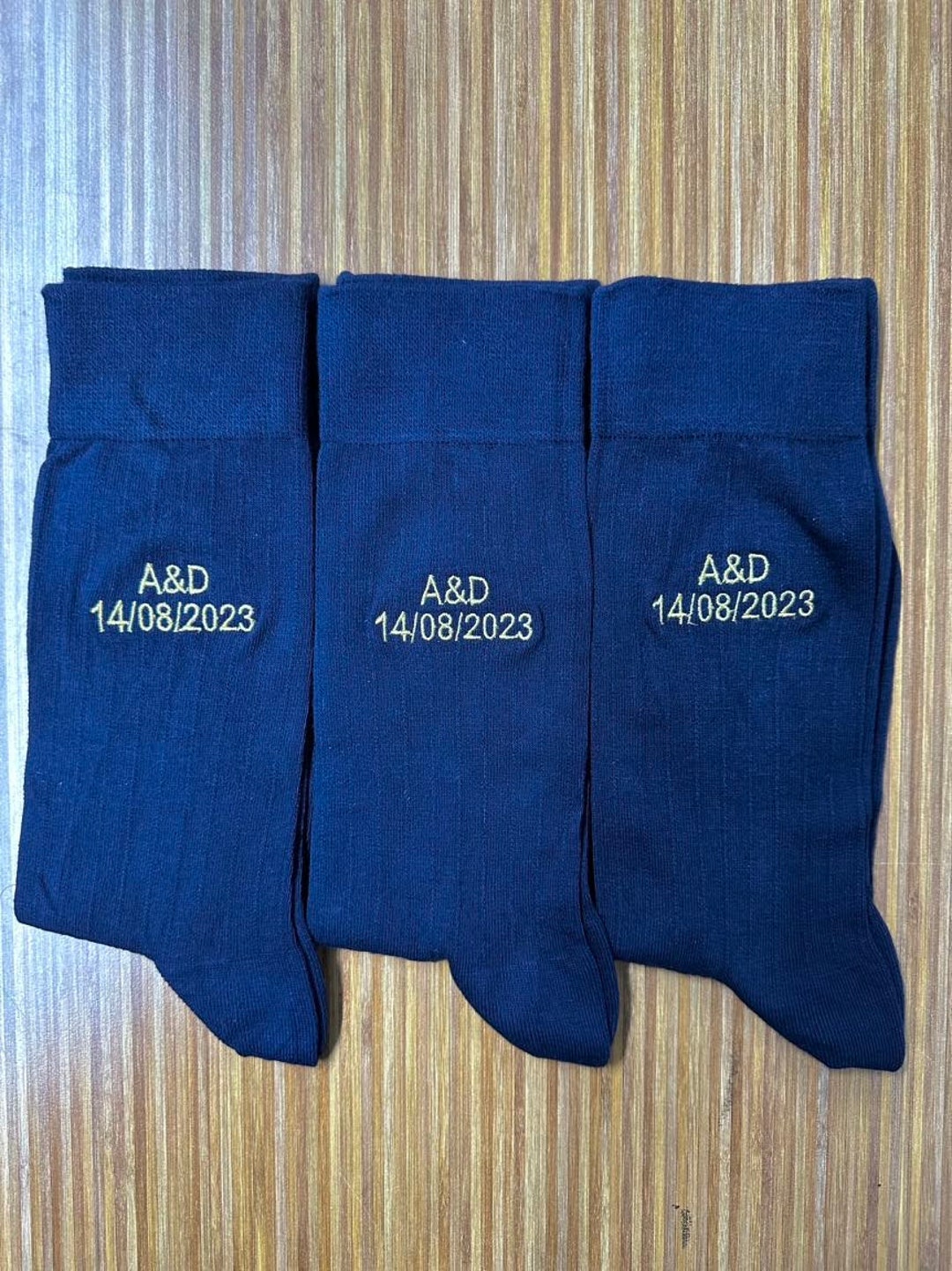 Custom Groom Socks With Date, Groom Gift From Bride on Wedding Day