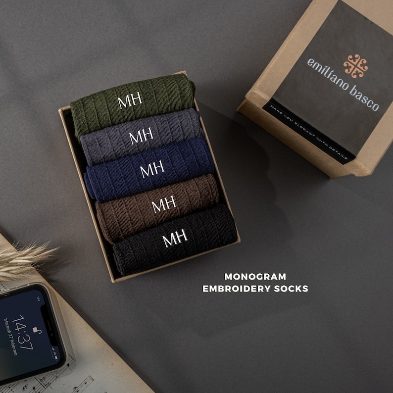 Custom monogram socks for men,personalized gifts for husband
