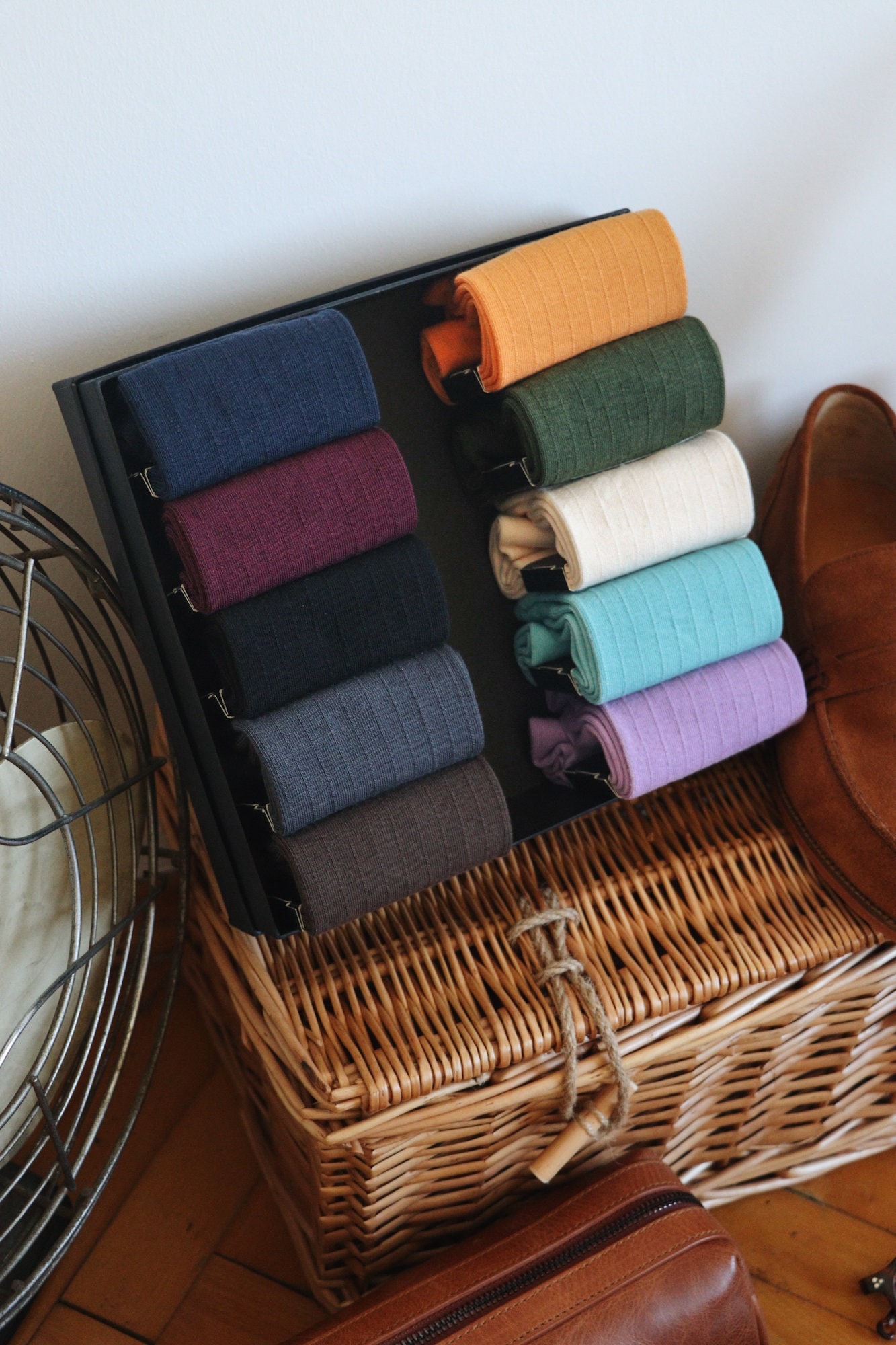 Supima Cotton Ribbed Dress Socks for Men - London Collection