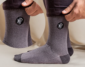 Personalized Embroidered Initials Groomsmen Socks, Groomsman Proposal Gift, Monogram Wedding Socks, Groomsman Socks Embroidered