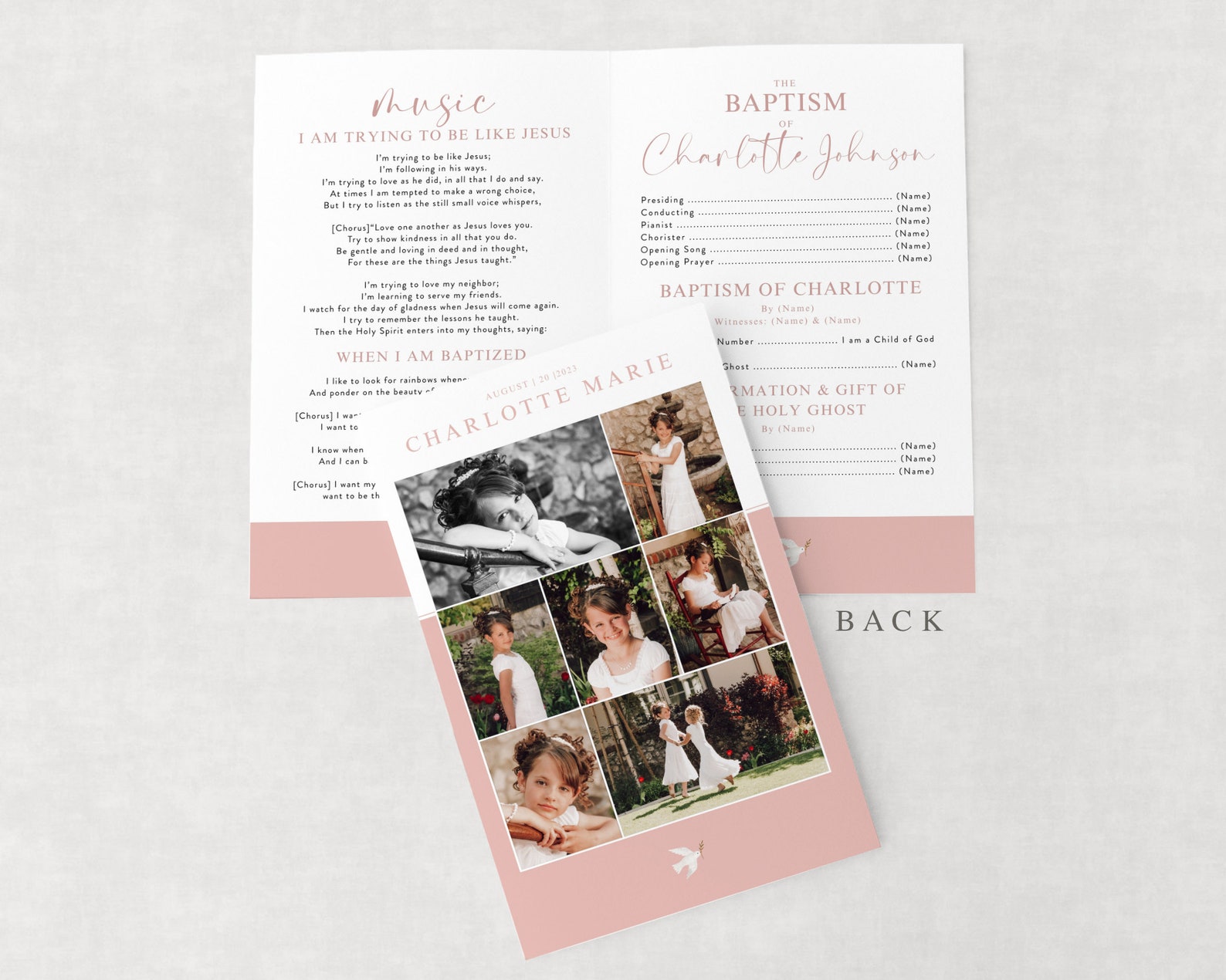 Editable LDS Baptism Program | Girl Baptism | LDS Girl | Baptism | Girl ...
