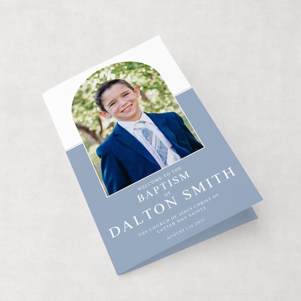 Editable LDS Baptism Program | Boy Baptism | LDS Boy | Baptism | Boy Baptism Program Digital | Baptism LDS | Corjl