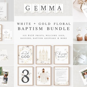 LDS Baptism Kit | Baptism Bundle | LDS Girl Baptism Invite & Program | Baptism Decor | Baptism | Girl Baptism | Corjl