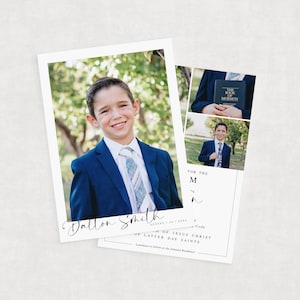 Editable LDS Baptism Invitation | Baptism Invitation | LDS Boy | Baptism | Baptism Announcement | Corjl