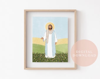 Come Unto Christ | Jesus Christ Art Print | LDS Primary Wall Art | Christian Kids Wall Art | Jesus Christ Wall Art
