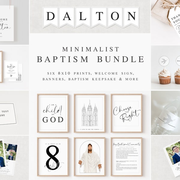 LDS Baptism Kit | Baptism Bundle | LDS Boy Baptism Invite & Program | Baptism Decor | Baptism | Boy Baptism | Corjl