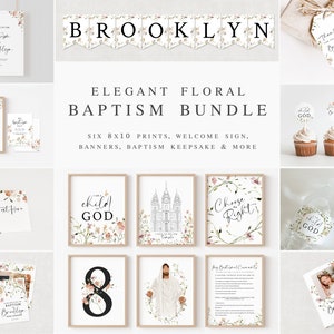 LDS Baptism Kit | Baptism Bundle | LDS Girl Baptism Invite & Program | Baptism Decor | Baptism | Girl Baptism | Corjl