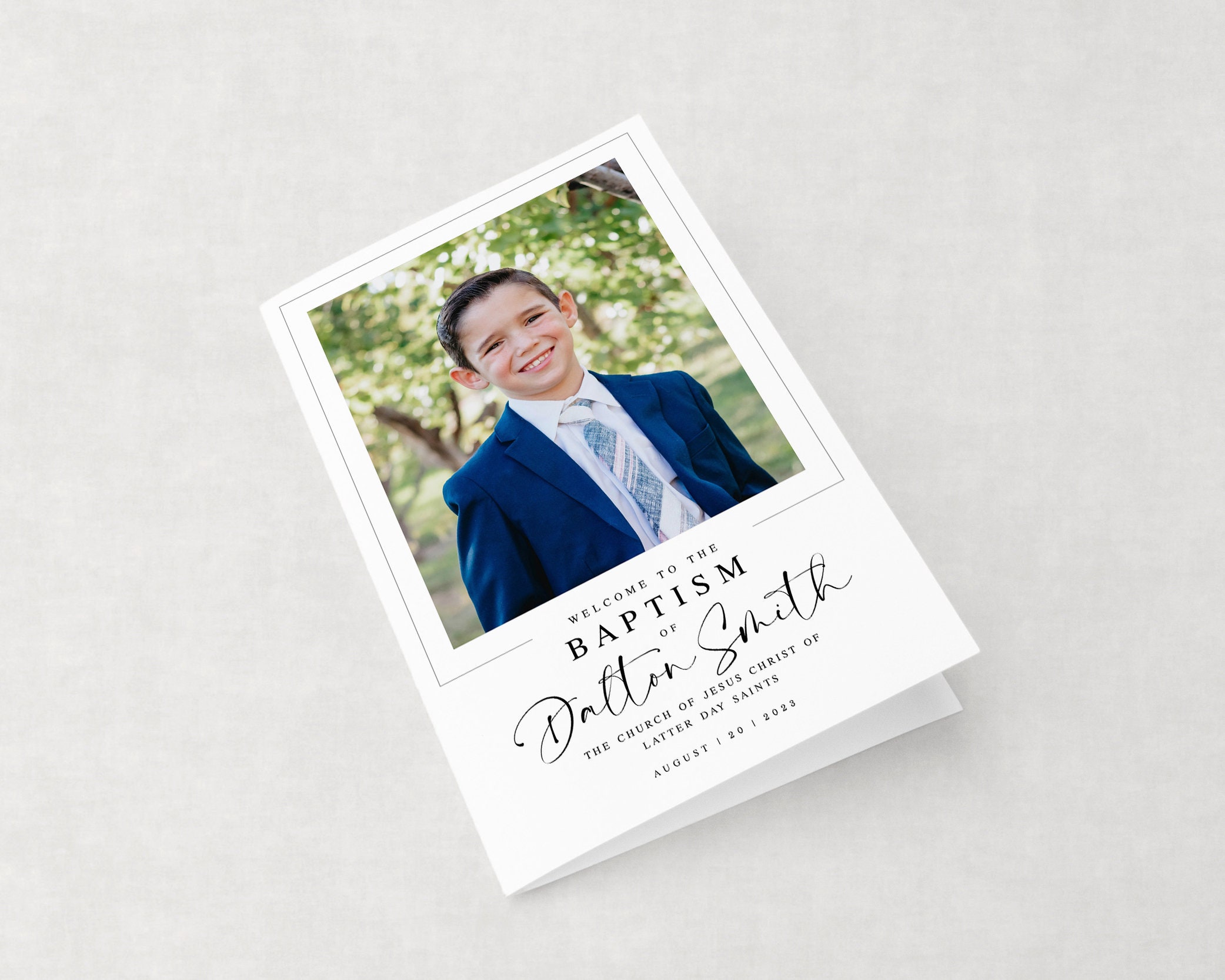 Editable LDS Baptism Program | Boy Baptism | LDS Boy | Baptism | Boy ...