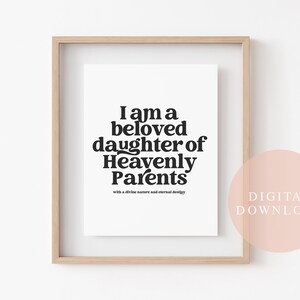 Beloved Daughter LDS Quote Print: Neutral Kids Room Decor (Digital Download)
