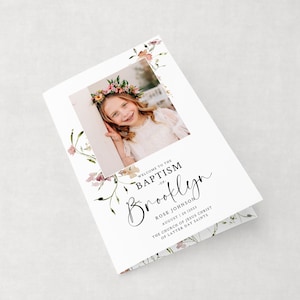 Editable LDS Baptism Program | Girl Baptism | LDS Girl | Baptism | Girl Baptism Program | Baptism LDS | Corjl