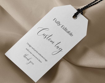 Editable Tag Template, Instant Download, DIY Tag, Canva Editable, Calligraphy, Printable Custom Tag, Minimalist Tag, Modern Tag, Wedding Tag