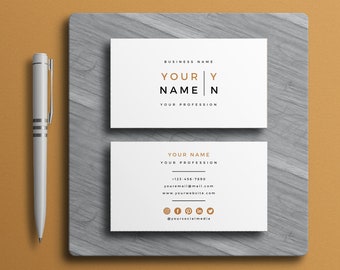 Business Card Template, Printable Business Card, Modern, Minimalist Business Cards, DIY Calling Card, Canva Editable, INSTANT DOWNLOAD