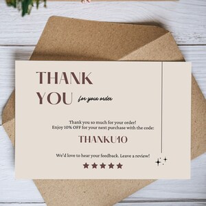 Dankeschön Karte Vorlage, Canva, Sofort Download, Vollständig bearbeitbar, DIY, Boho, Small Business, Packungsbeilage Karte, Danke Für Deine Bestellkarte