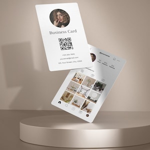 Instagram Visitenkarten Vorlage, AIRBNB Visitenkarte, QR Code Karte, Realtor Visitenkarten, DIY, Canva Editable