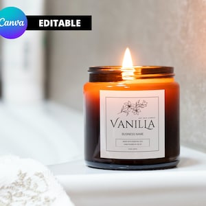 Candle Label Template, Editable Candle Label Design, Printable, Candle Tin Label Template, DIY Candle Sticker, Canva Template, Modern Design