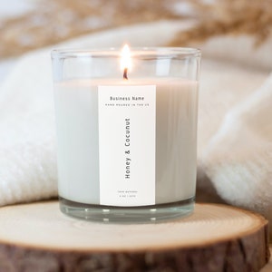 Vertical Candle Label Template, Thin Candle Label, Editable, Simple, Candle Tin Label Template, DIY Candle Sticker, Canva Template, 4 Colors