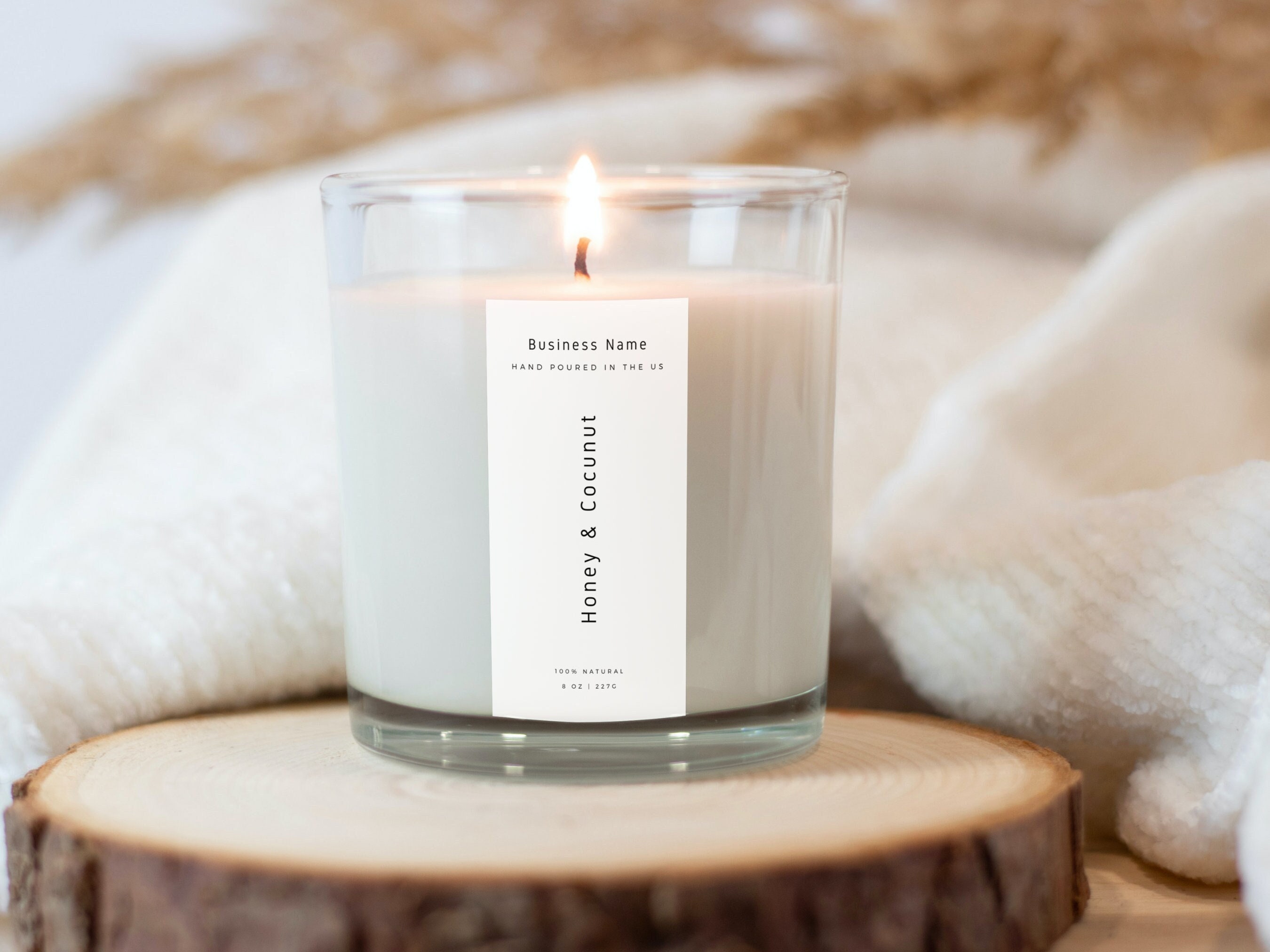 Vertical Candle Label Template, Thin Candle Label, Editable, Simple, Candle Tin Label Template, DIY Candle Sticker, Canva Template, 4 Colors