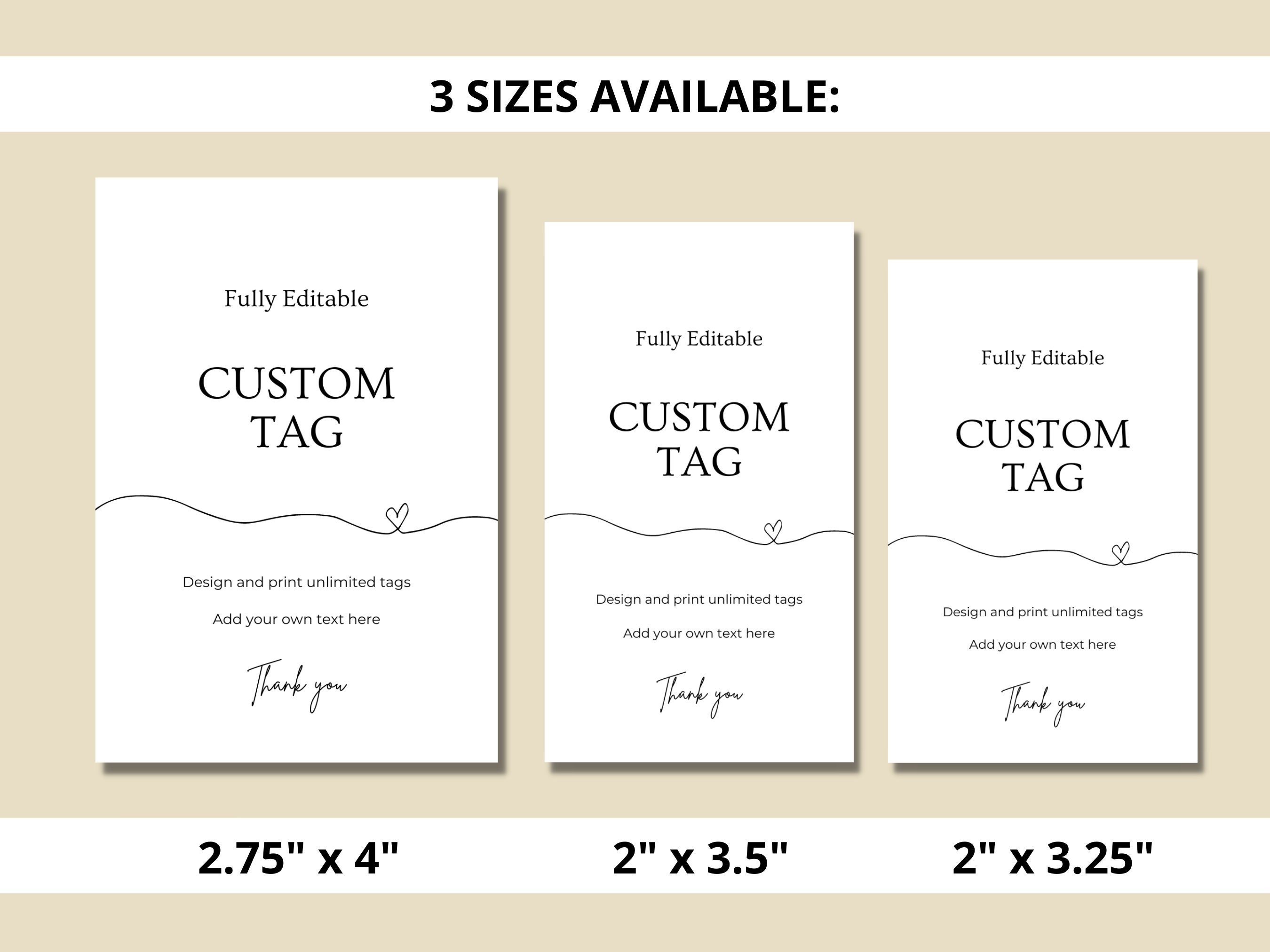 Editable Tag Template Canva Editable Thank You Tag Baby Shower Tag