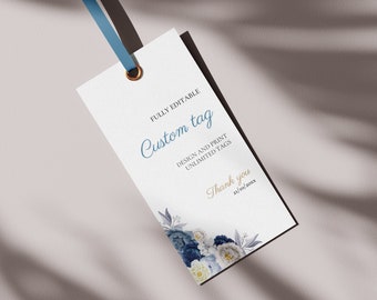 Thank You Favor Tag Template, Canva Editable Template, Shower Tag Printable, Custom Thank You Tag, Gift Tag, Wedding Tag, Instant Download