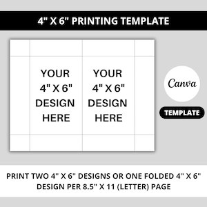Modelo de impressão 4x6, cartões de convite, cartões comemorativos, cartão dobrável, modelo de folha 8,5x11, Canva editável, imprimível, DOWNLOAD INSTANTÂNEO