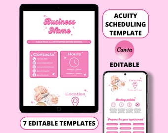 Acuity Scheduling Template, Retro Pink, Acuity Website Banner, Lash Tech Acuity Scheduling, Canva Editable, Makeup, Nails, Hair Booking Site