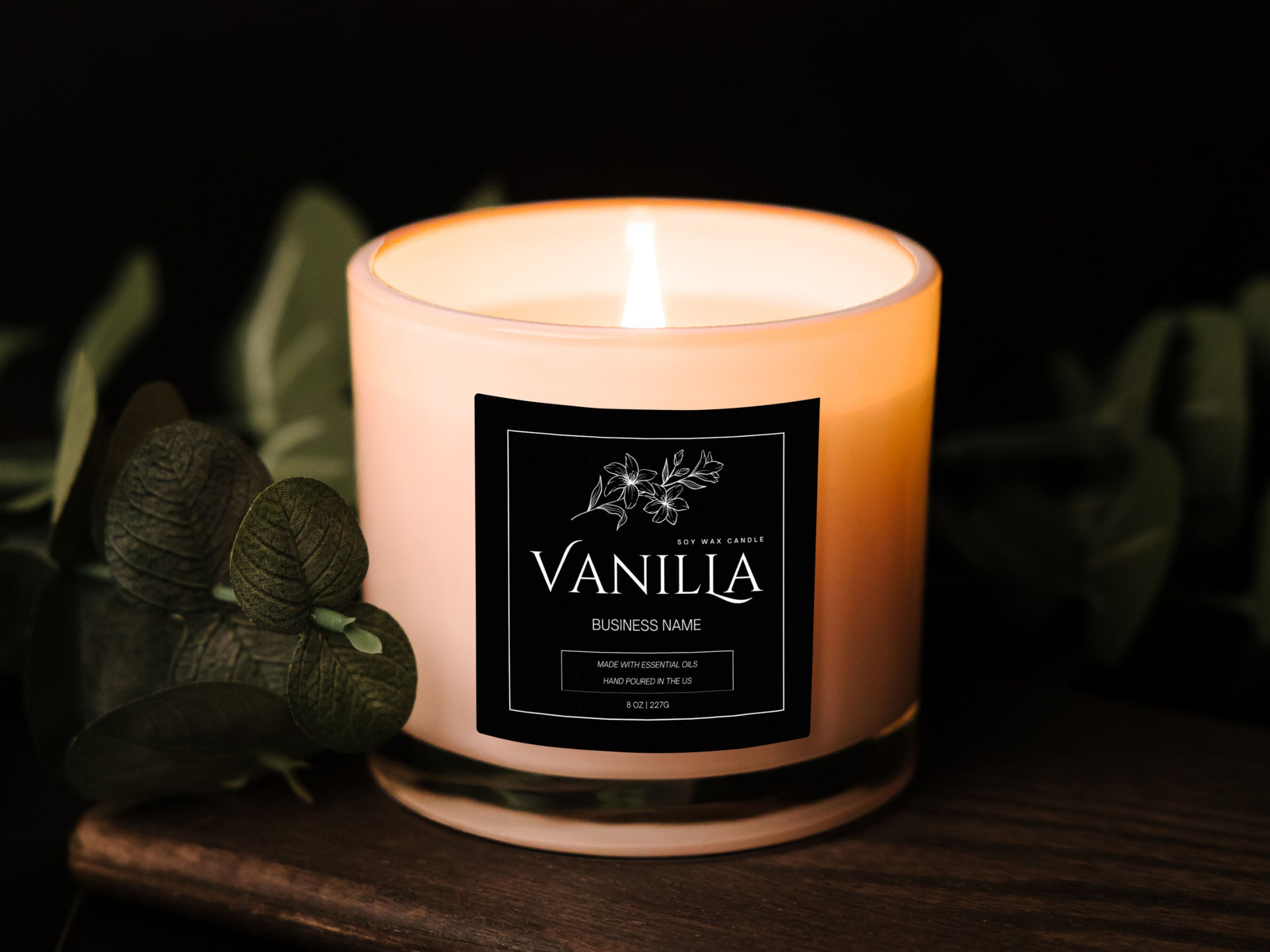 Candle Label Template, Editable Candle Label Design, Printable, Candle ...