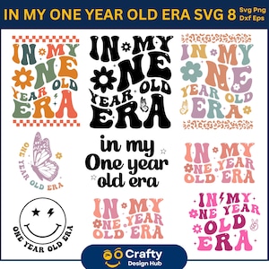Na minha era de um ano Svg, na era do meu 1º aniversário SVG, era de aniversário svg, Svg de um ano, camisa de 1 ano Svg, Svg de aniversário