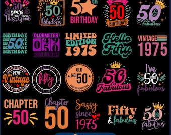 50th Birthday SVG, Hello Fifty Shirt Design, Fifty Birthday Svg, It's my Birthday 50 years, 50th Birthday 1975 Shirt, 1975 Birthday Gift