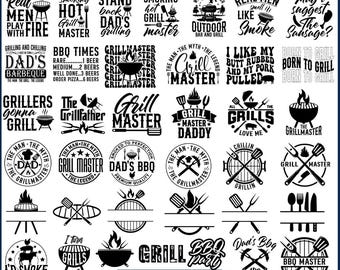 Barbecue Svg Bundle, BBQ Quotes, Grilling Svg, Kitchen Svg, Dad's Bar and Grill Svg, Bbq Master, BBQ Png, File for Cricut, Silhouette