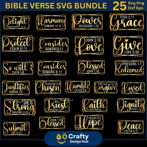 Versets de la Bible Bundle SVG, lot d'écritures bibliques, citations de la Bible, Svg religieux, lot de Svg chrétien, Svg foi, Bible Svg, béni Svg, verset de la Bible Svg
