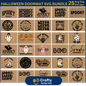 Halloween Doormat Svg Bundle, Halloween DoorMat Digital Download, Welcome Boo, trick or Treat Wipe your Feet svg,Spooky Season DoorMat