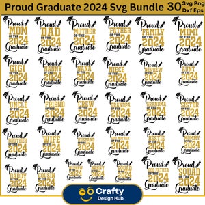 Lot Fier diplômé 2024, Fier famille 2024, Obtention du diplôme 2024 Svg, Fier famille du diplômé 2024, Svg famille senior, promotion 2024