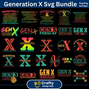 Generation X Svg Bundle, Gen X Raised Shirt SVG, Generation X Svg, Funny Gen X 80s Svg, Retro Gen X Shirt, Gift for Gen X, Funny Svg Bundle