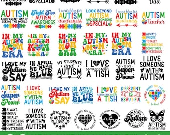 mega  Autism Awareness SVG Bundle, Autism Quotes Bundle PNG, Autism PNG, Autism Ribbon Png, Puzzle Piece, Autism shirt, Autism mama svg
