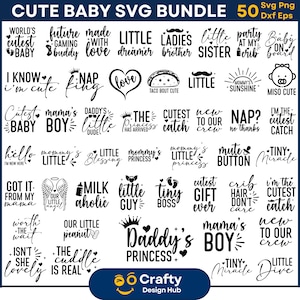 Baby SVG bundel, schattige baby SVG, baby shower SVG, pasgeboren baby citaat, grappige baby SVG, baby jongen meisje SVG, Cricut gesneden bestanden, digitale download