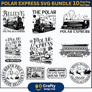 Polar Express svg bundle, All Aboard Polar Express Png, Believe North Pole Train Png, Christmas Train, Merry Christmas Digital Download
