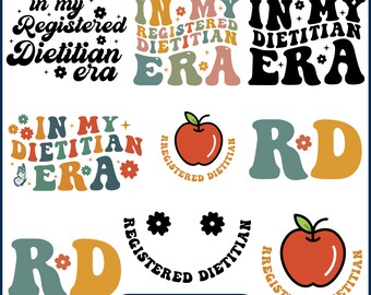 In My Registered Dietitian Era SVG Bundle, Dietitian Era Png, Nutritionist Svg, Dietitian Shirt, Funny Dietitian Gift PNG, Digital Download