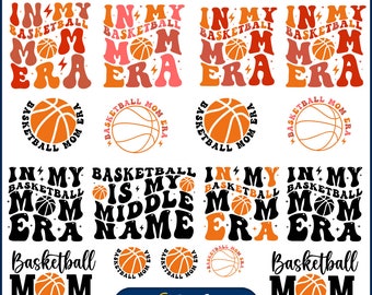 In My Basketball Mom Era Svg Bundle, Basketball Mom Svg, Basketball Shirt Design, Sports Mom Svg, Basketball Lover Svg, Retro Basketball svg