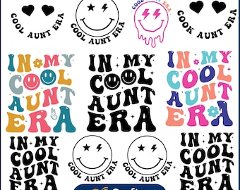 In My Cool Auntie Era SVG Bundle, Cool Aunt Svg, Auntie Svg, Auntie Era png, Cool Aunt Shirt, Aunt Shirt Png, Regalo per le zie, Cricut Svg