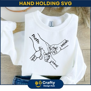 Mãe de mão segurando 1-3 personalizada, pacote Svg da vovó, Svg floral do dia das mães, camisa da mãe Svg, nosso primeiro Svg do dia das mães, adicione os nomes dos seus filhos