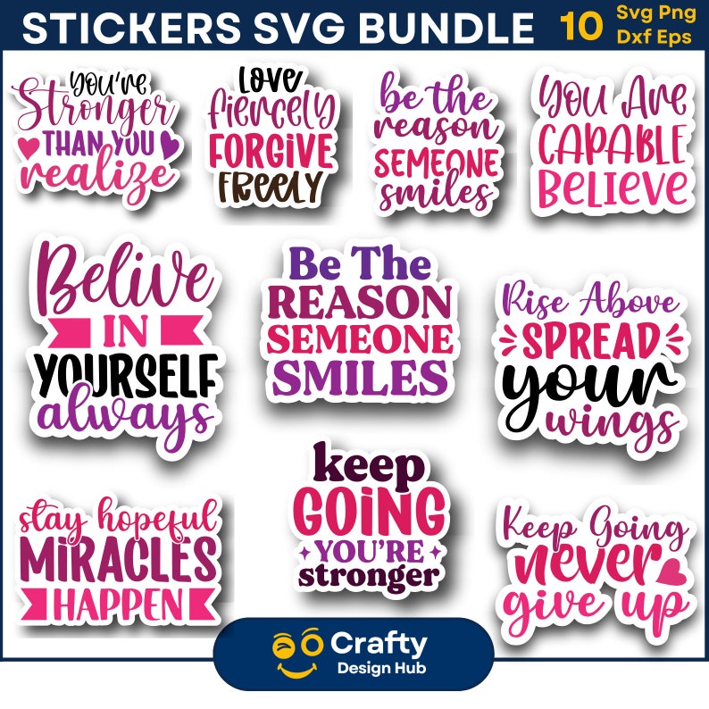Boho Inspirational Quotes Svg Stickers Bundle, Printable Stickers ...